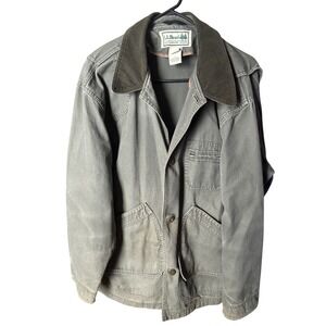 LL Bean Field Jacket Chore Coat Mens Green Canvas Workwear Size M